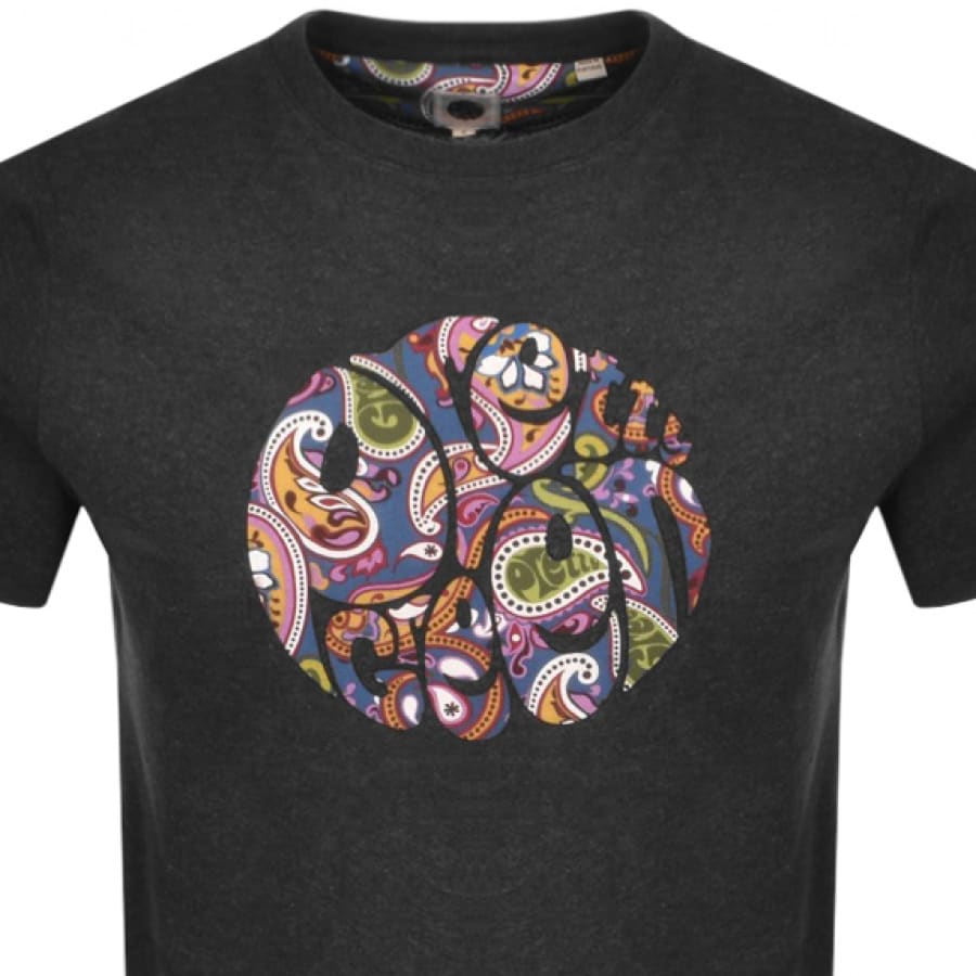 Alternative Image for ProductPretty Green Thornley Paisley Logo T Shirt Grey2
